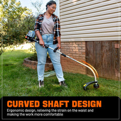 Desbrozadora de hilo a gasolina 4QL® de 26,5 cc y 4 tiempos de 17", compatible con accesorios