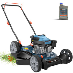 22" 201cc Gas Lawn Mower, Variable Speed Rear Wheel Self-Propelled Mower, 3-in-1 Mulching, Bagging, Discharging