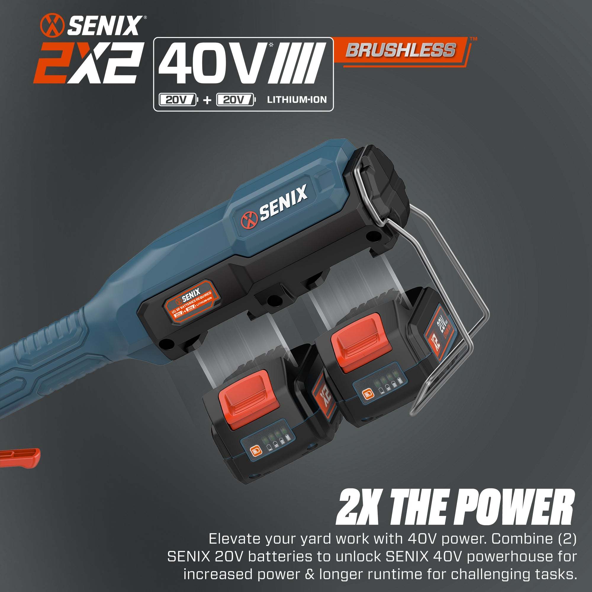 2X2 40V Max* 21" Cordless Snow Thrower, Brushless (2 5.0 Ah Batteries | Snow Throwers | SENIX Tools