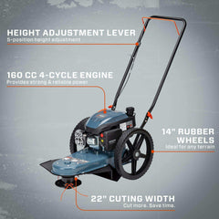 SENIX 22" 160cc 4-Cycle Gas Powered High Wheel String Trimmer | String Trimmers | SENIX Tools