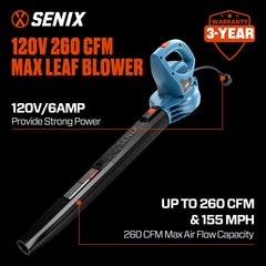 6 Amp Corded Electric Leaf Blower