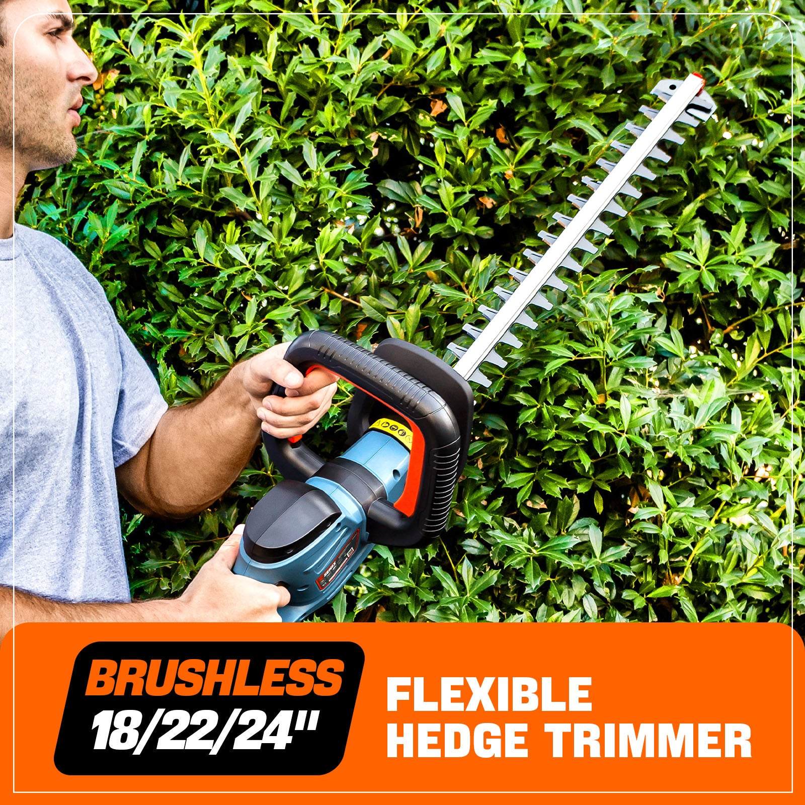 X2 20V Max* 18" Cordless Hedge Trimmer (2.5 Ah Battery & Charger Inclu | Hedge Trimmers | X2 20V Max 18" Cordless Hedge Trimmer | SENIX Tools