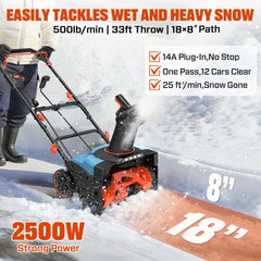 14 Amp 18" Corded Electric Snow Blower