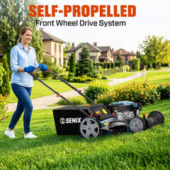 21'' Self-Propelled Gas Lawn Mower, 170 cc 4-Cycle Engine 3.8 HP, 3-in-1 (Bagging/Mulching/Side Discharge)