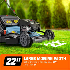 SENIX 22" 163cc 4-Cycle Briggs & Stratton Engine Gas Self-Propelled La | Lawn Mowers | SENIX Tools
