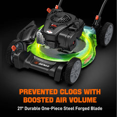 21" 125cc 4-Cycle Briggs & Stratton Engine Gas Push Lawn Mower with 2-in-1 Mulching, Side Discharge