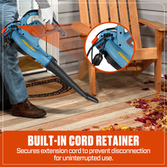 12 Amp Corded Electric 3-in-1 Leaf Blower, Vacuum, and Mulcher