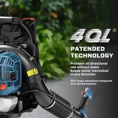 Soplador de hojas de mochila a gasolina de 4 tiempos y 49 cc 4QL®