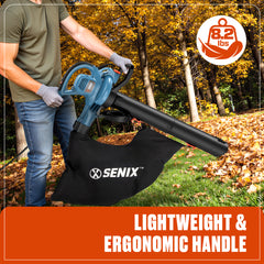 12 Amp Corded Electric 3-in-1 Leaf Blower, Vacuum, and Mulcher