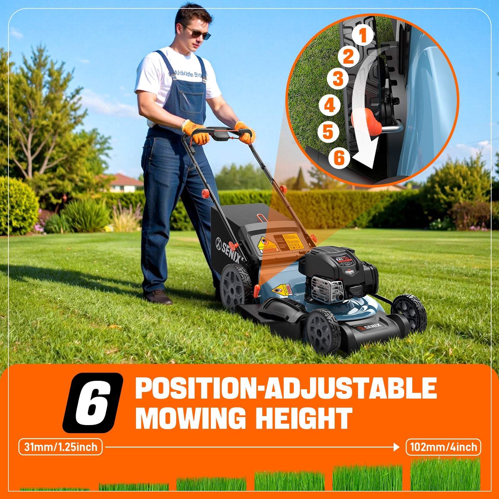 SENIX 22" 163cc 4-Cycle Briggs & Stratton Engine Gas Self-Propelled La | Lawn Mowers | SENIX Tools