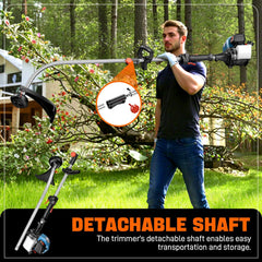 Desbrozadora de hilo a gasolina 4QL® de 26,5 cc y 4 tiempos de 17", compatible con accesorios