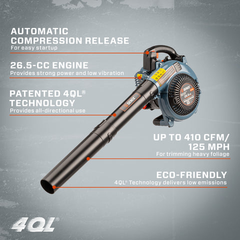 4QL® 26.5 cc 4-Cycle Handheld Gas Powered Leaf Blower, BL4QL-L
