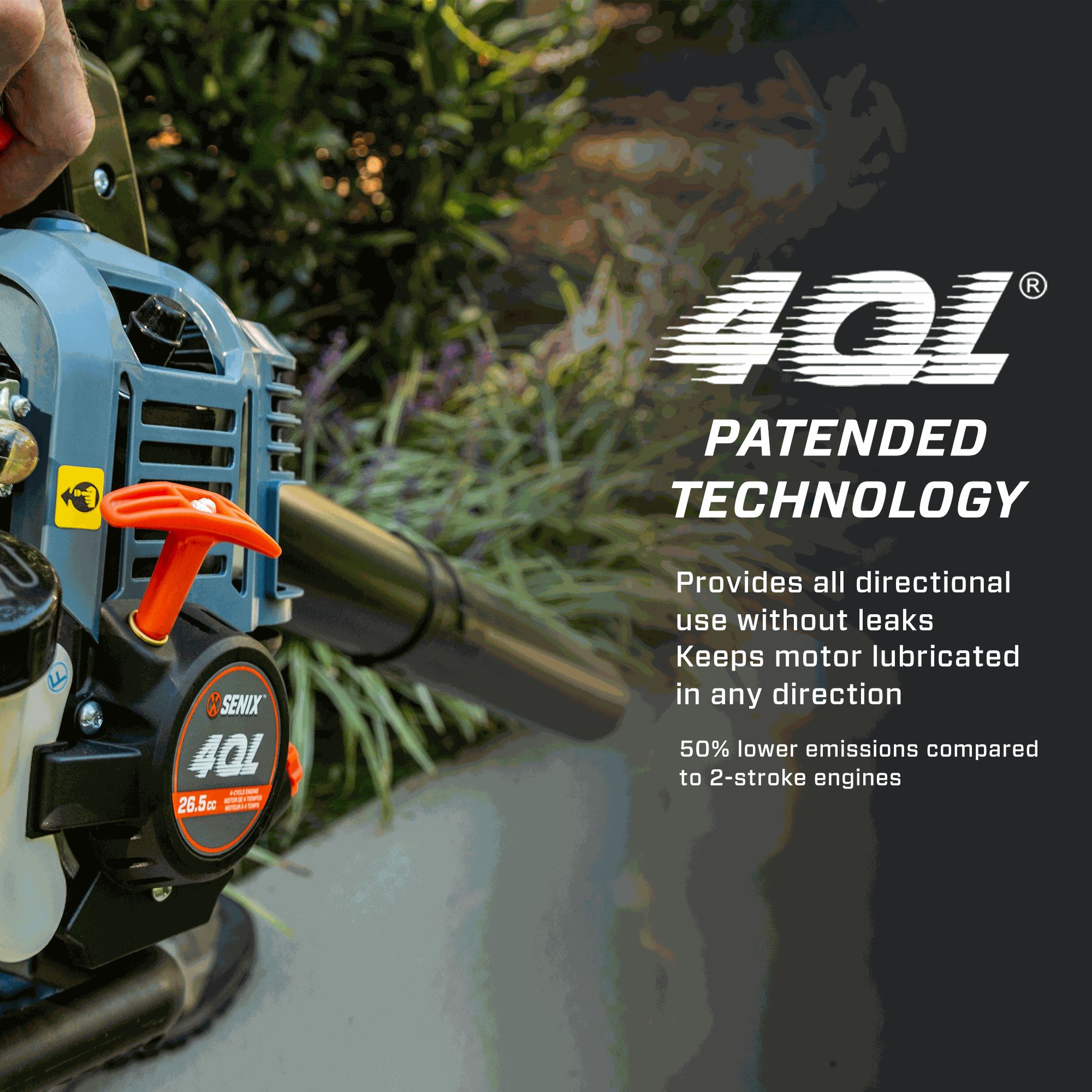 4QL® 26.5cc 4-Cycle Gas Powered Handheld Leaf Blower | Leaf Blowers | SENIX Tools