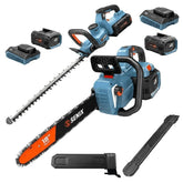 SENIX X6 60V Max Cordless Tree & Shrub Care Combo Kit: 26-Inch Brushless Hedge Trimmer HTX6-M1 & 18-Inch Brushless Chainsaw CSX6-M1, Battery and Charger Included