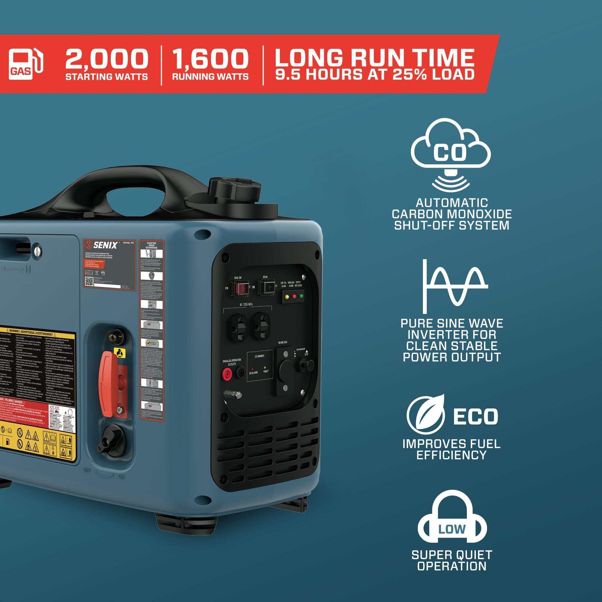 SENIX 2000 Watt Gas Inverter/Generator | Portable Power | SENIX Tools