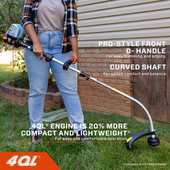 4QL® 26.5cc 4-Cycle 17" Gas String Trimmer, Attachment Capable | String Trimmers | SENIX Tools