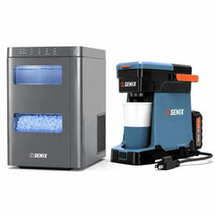SENIX Better Ice Coffee Anywhere Bundle – Nugget Ice Maker & X2 20V Max* Portable Hybrid Coffee Maker
