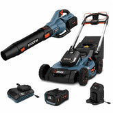 SENIX X6 60V Max Cordless Lawn Care Combo Kit: 21-Inch Brushless Push Mower (LPPX6-H) & 810 CFM Leaf Blower (BLAX6-M1), Battery and Charger Included
