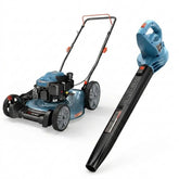 SENIX 21'' 144cc 2-IN-1 4-Cycle Gas Push Lawn Mower & 6 Amp Corded Electric Leaf Blower Combo Kit