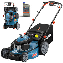 22" 201cc Gas Lawn Mower, Variable Speed Rear Wheel Self-Propelled Mower, 3-in-1 Mulching, Bagging, Discharging