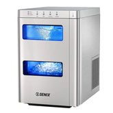 Countertop Nugget Ice Maker with Chilled Water Dispenser, 2L + 1L Water Tank, 1.2kg Ice Basket, Self-Cleaning