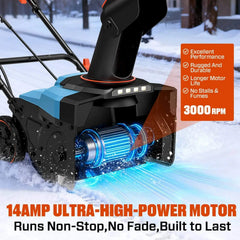 Soplador de nieve eléctrico con cable SENIX de 14 amperios y 18 pulgadas