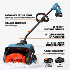 SENIX X2 20V Max 13" Cordless Snow Shovel STX2-L1