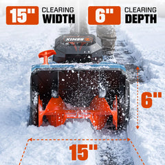 SENIX 2X2 40V Max 15-Inch Cordless Snow Shovel, Brushless, 2*5.0Ah Batteries & 2*Chargers Included STX2-M2