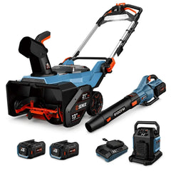 SENIX X6 60V Fall & Winter Cleanup Combo Kit – 21" Snow Blower & 810 CFM Leaf Blower