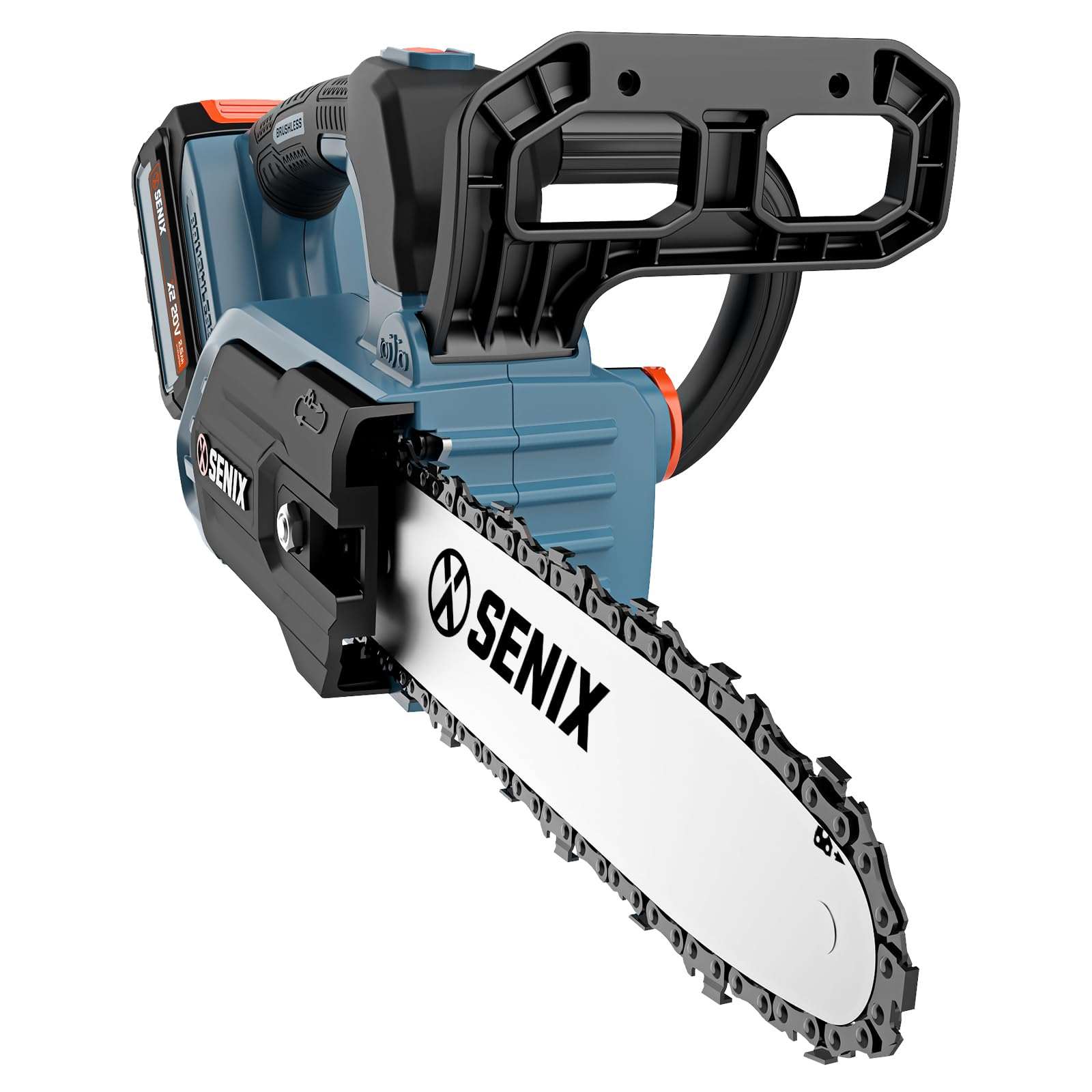X2 20V Max* 10" Cordless Chainsaw, Brushless (Tool Only) | Chainsaws | X2 20V Max 10" Cordless Brushless Chainsaw - Tool Only | SENIX Tools