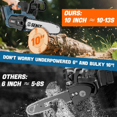 X2 20V Max* 10" Cordless Chainsaw, Brushless (2.5 Ah Battery & Charger | Chainsaws | X2 20V Max 10" Cordless Chainsaw | SENIX Tools