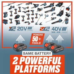 SENIX 2X2 40V Fall & Winter Cleanup Combo kit – 21" Snow Thrower & 700 CFM Leaf Blower & Short Tube
