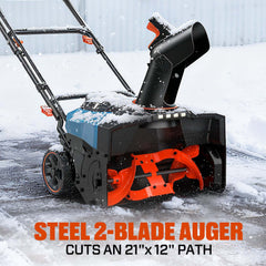 SENIX 2X2 40V Fall & Winter Cleanup Combo kit – 21" Snow Thrower & 700 CFM Leaf Blower & Short Tube