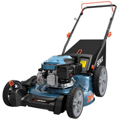 21'' 144 cc Gas-Powered 4-Stroke Engine Push Lawn Mower, 3-in-1 Design, Steel Deck, 6-Level 1.25''-3.75'' Cutting Height, with 1.7 Bushels Grass Bag