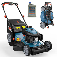SENIX 22" Self-Propelled Gas Lawn Mower with Variable Speed, 201cc 4-Cycle RATO RV200Pro Engine, 3-in-1 Cutting System, 6-Position Height Adjustment