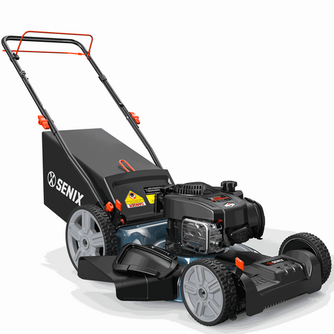 SENIX 21" 150cc 4-Cycle Briggs & Stratton Gas Self-Propelled Lawn Mower with 3-in-1 Bagging, Mulching, Side Discharge