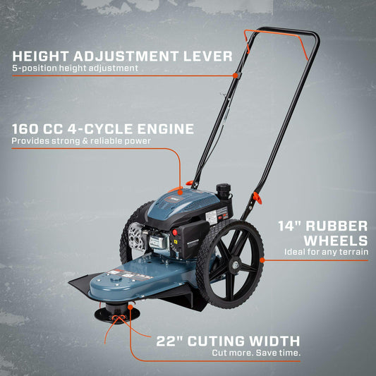 SENIX 22" 160cc 4-Cycle Gas Powered High Wheel String Trimmer | String Trimmers | SENIX Tools