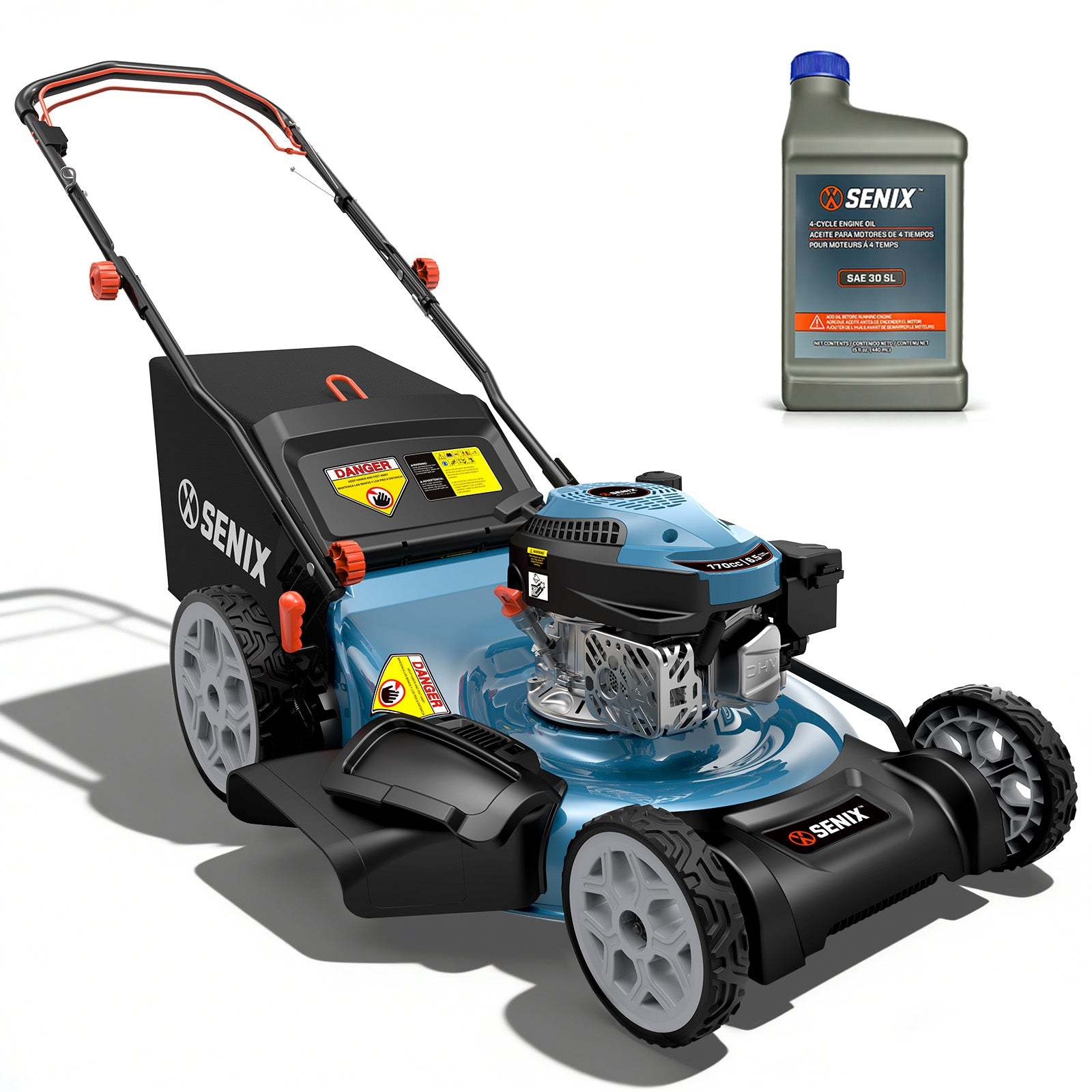 SENIX 21'' 144 cc Gas-Powered 4-Stroke Engine Push Lawn Mower