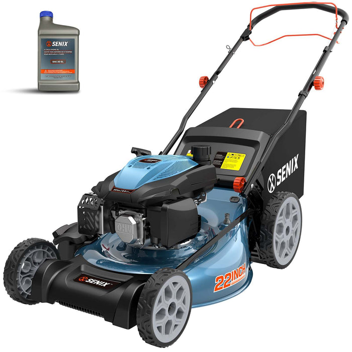SENIX 201cc Gas Lawn Mower, 22" Single-Speed Self-Propelled Mower