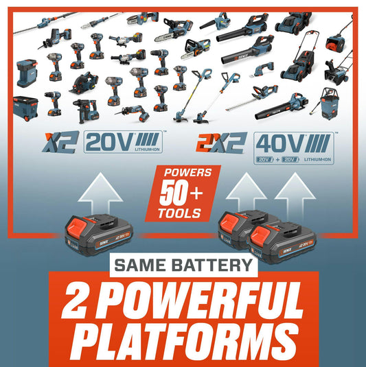 2X2 40V Max* 15" Cordless Push Lawn Mower, 2-in-1 Bagging & Mulching, Brushless (Batteries & Charger Included)