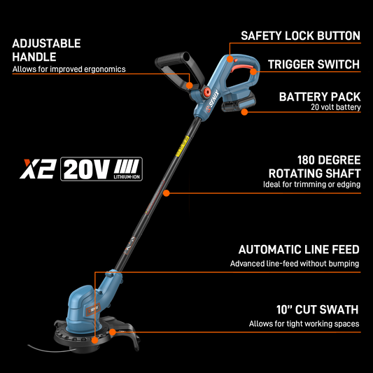 X2 20V Max* 10" Cordless String Trimmer (Battery & Charger Included)