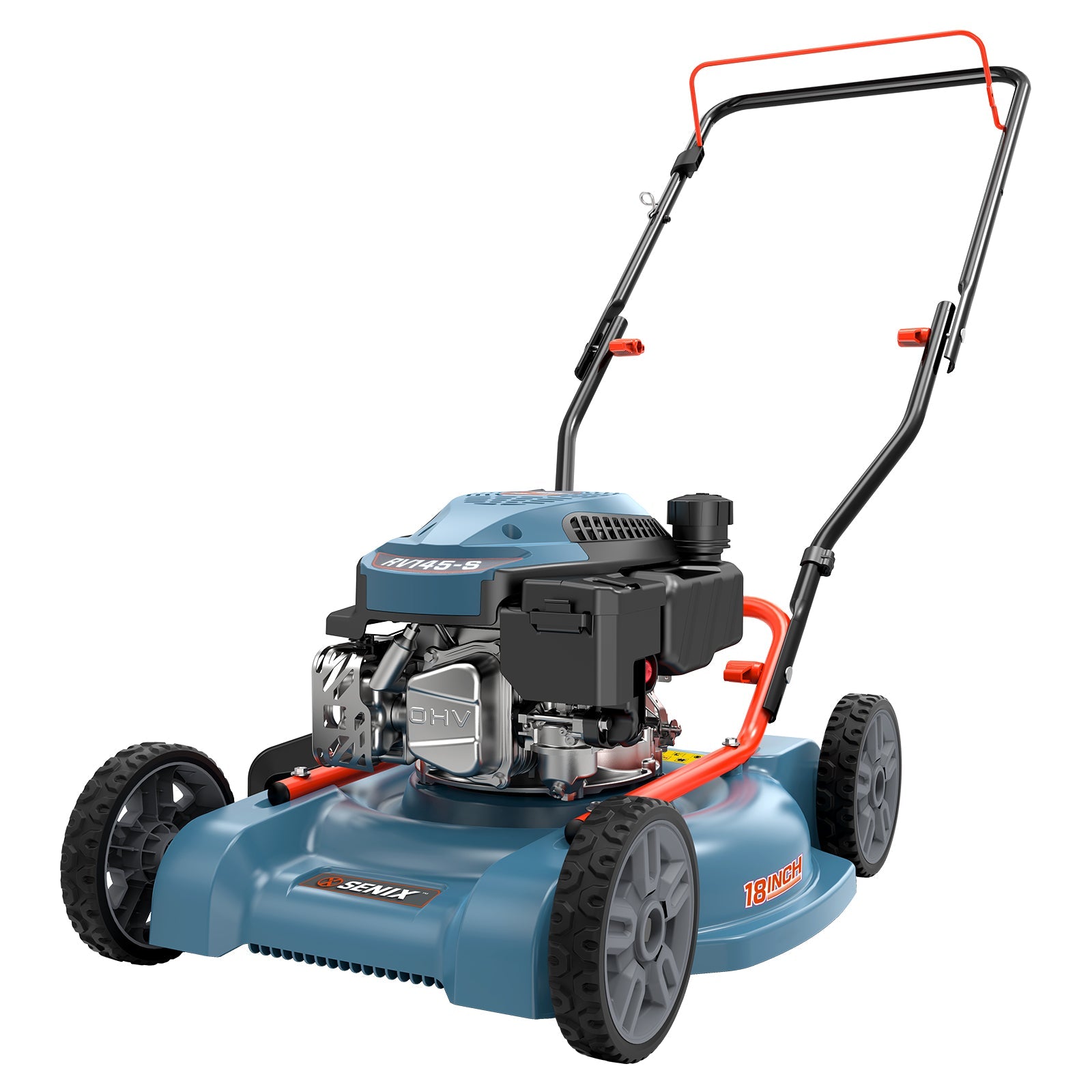 SENIX 18" 144cc 4-Cycle Gas Powered Lawn Mower with Side Discharge | Lawn Mowers | SENIX Tools