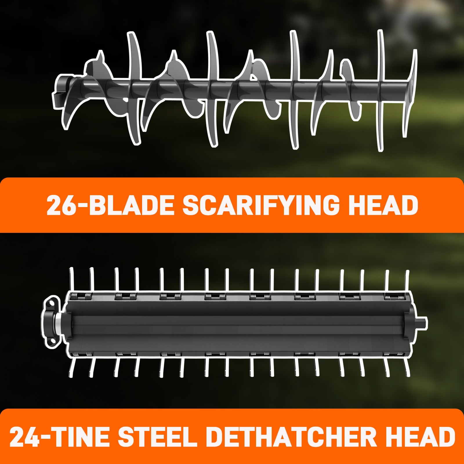 13 Amp 15" Corded Electric Dethatcher & Scarifier Combo | Dethatchers | SENIX Tools