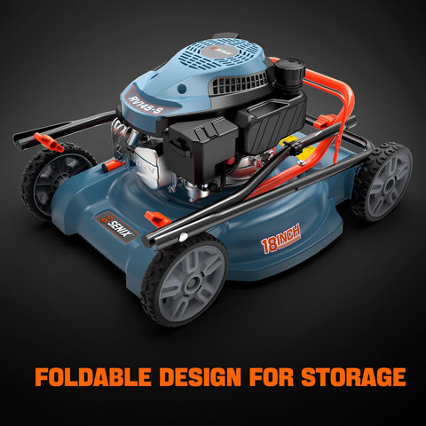 SENIX 18" 144cc 4-Cycle Gas Powered Lawn Mower with Side Discharge | Lawn Mowers | SENIX Tools