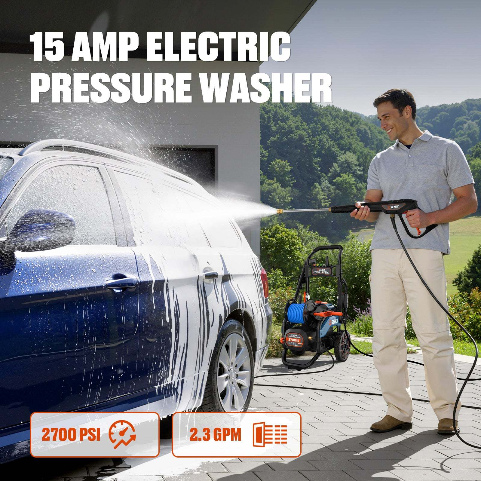 SENIX 2300-PSI 1.2-GPM Cold Water Electric Pressure Washer