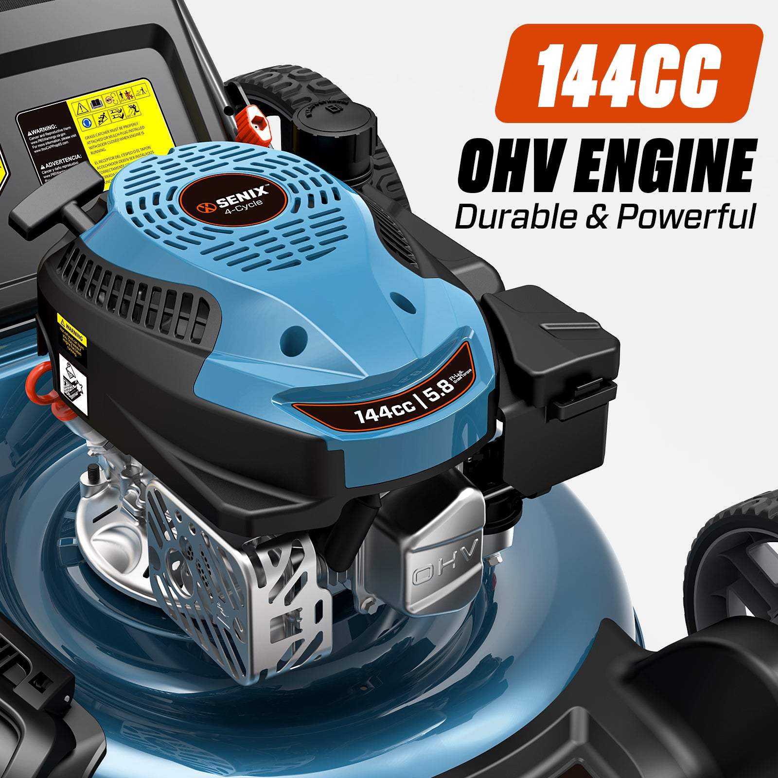 Senix 144CC OHV engine on a white background