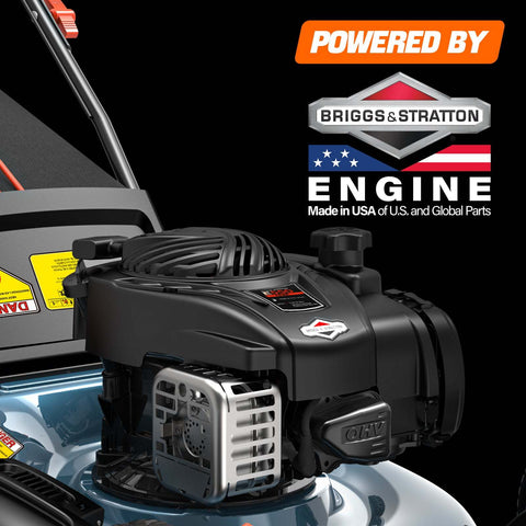 SENIX 21" 140cc 4-Cycle Briggs & Stratton Engine Gas Push Lawn Mower with 3-in-1 Mulching, Bagging, Side Discharge