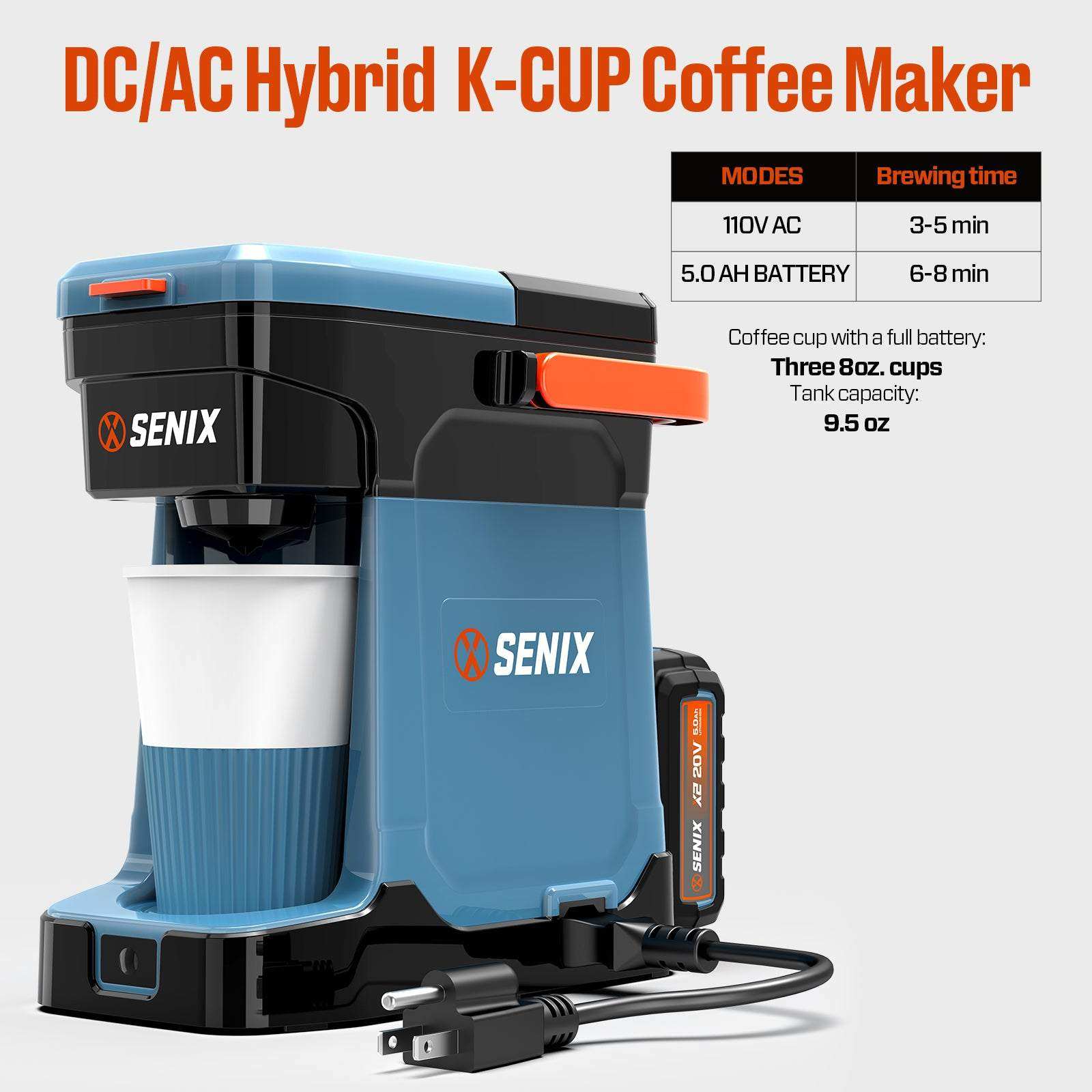 X2 20V Max Portable Hybrid Coffee Maker | SENIX Tools