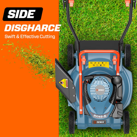 SENIX 18" 144cc 4-Cycle Gas Powered Lawn Mower with Side Discharge | Lawn Mowers | SENIX Tools