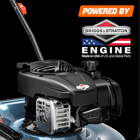 SENIX 21" 125cc 4-Cycle Briggs & Stratton Engine Gas Push Lawn Mower with 2-in-1 Mulching, Side Discharge